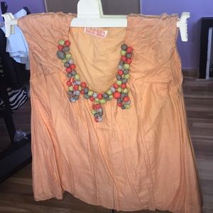 Cabana batiste cotton tunic handmade embellished
